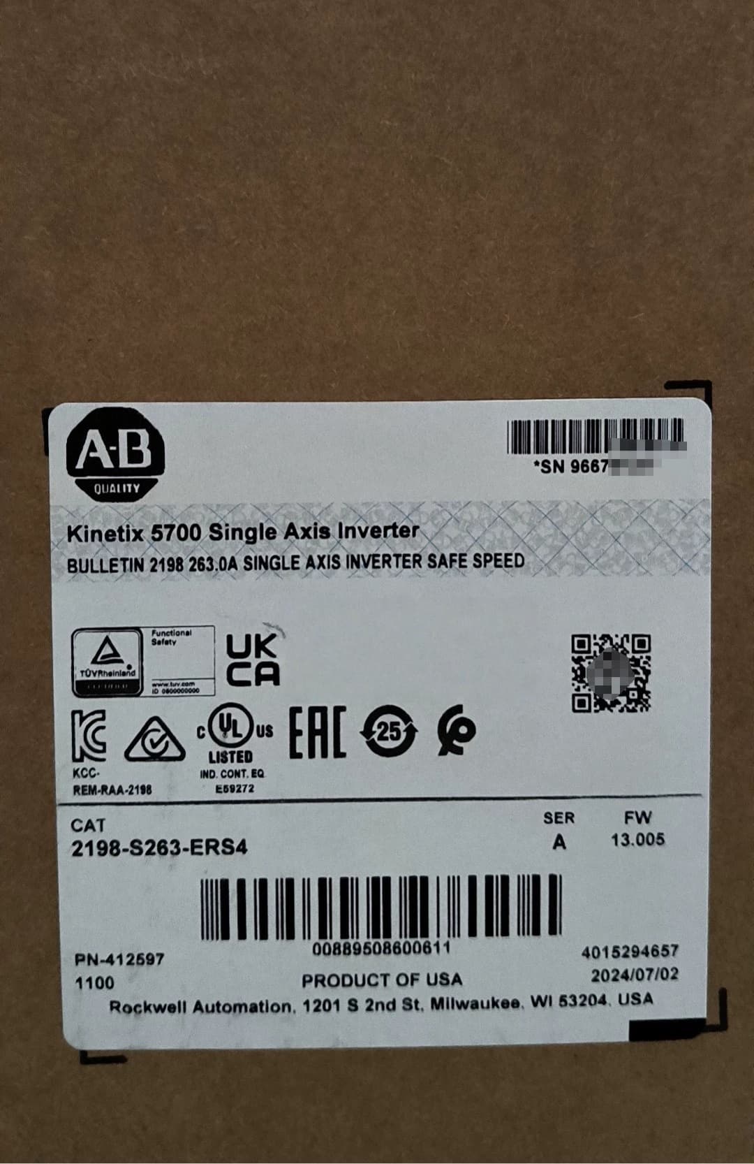 2198-S263-ERS4 Kinetix 5700 servo, úplne nové a originálne