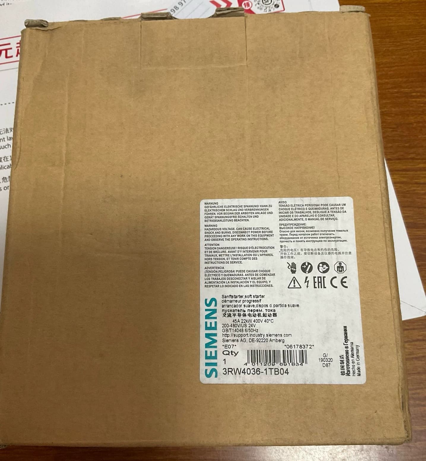 Úplne nový, originálny, továrensky vyrobený softštartér Siemens 3RW4036-1TB04 SOFTSTARTER SIRIUS