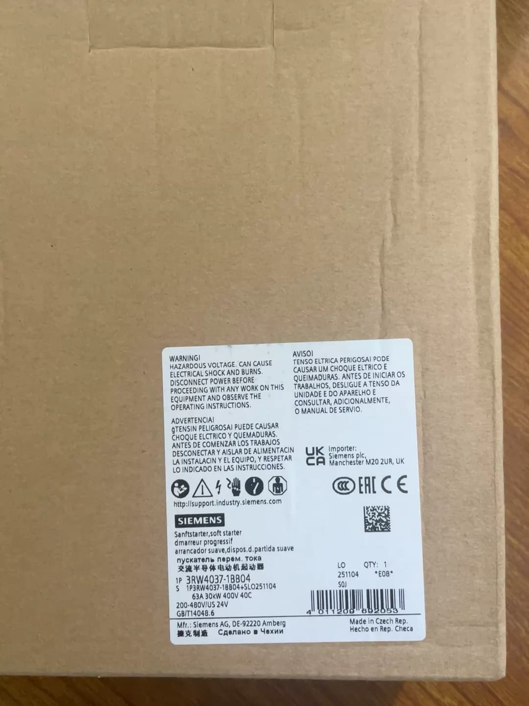 Úplne nový, originálny, továrenský softstartér Siemens 3RW4037-1BB04 SOFTSTARTER SIRIUS