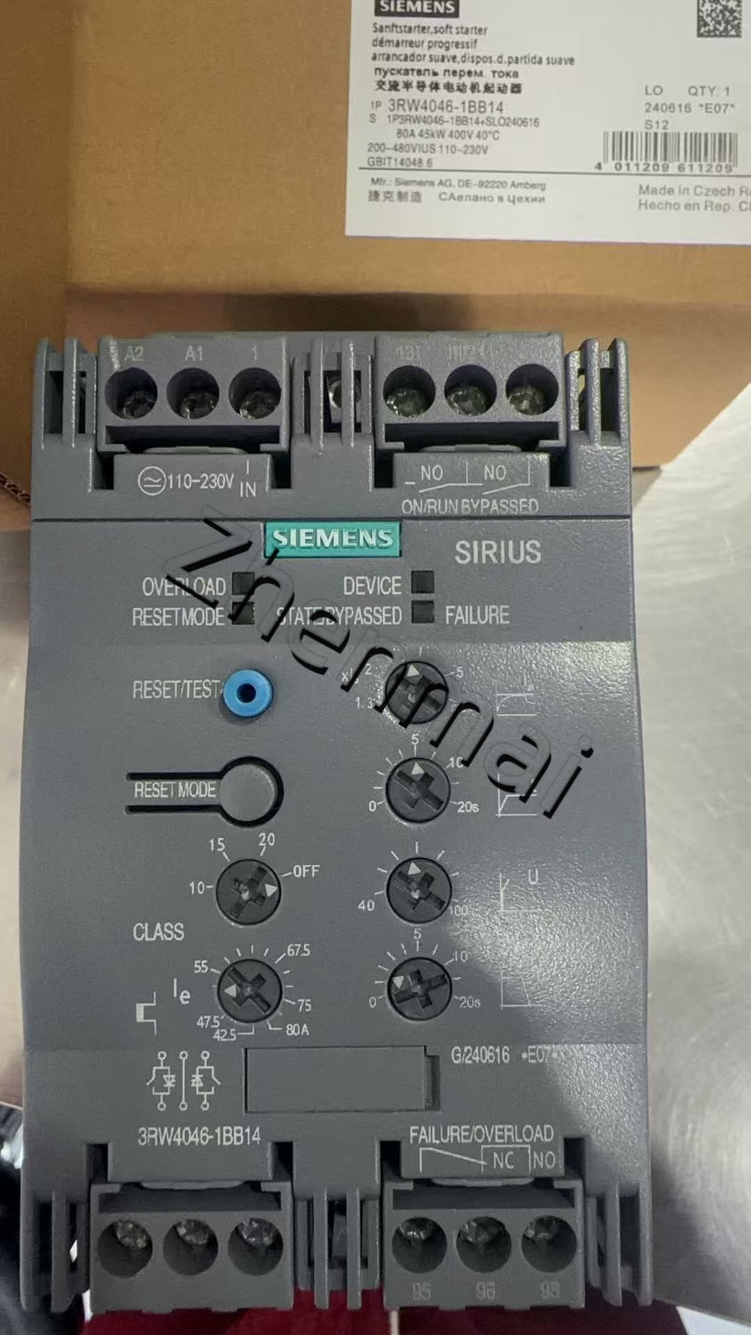 Úplne nový, originálny, továrenský softstartér Siemens 3RW4046-1BB14 SOFTSTARTER SIRIUS