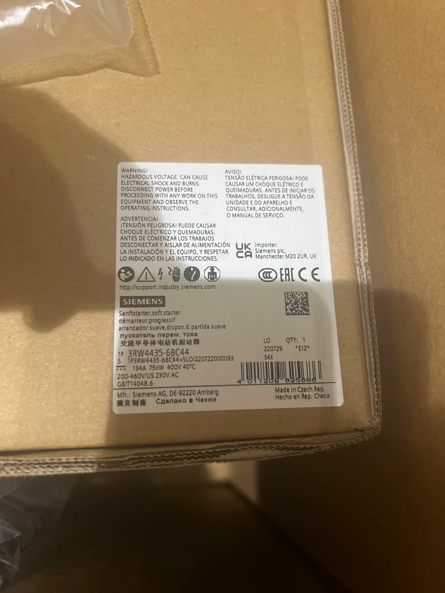 Úplne nový, originálny, továrenský softstartér Siemens 3RW4435-6BC44 SOFTSTARTER SIRIUS