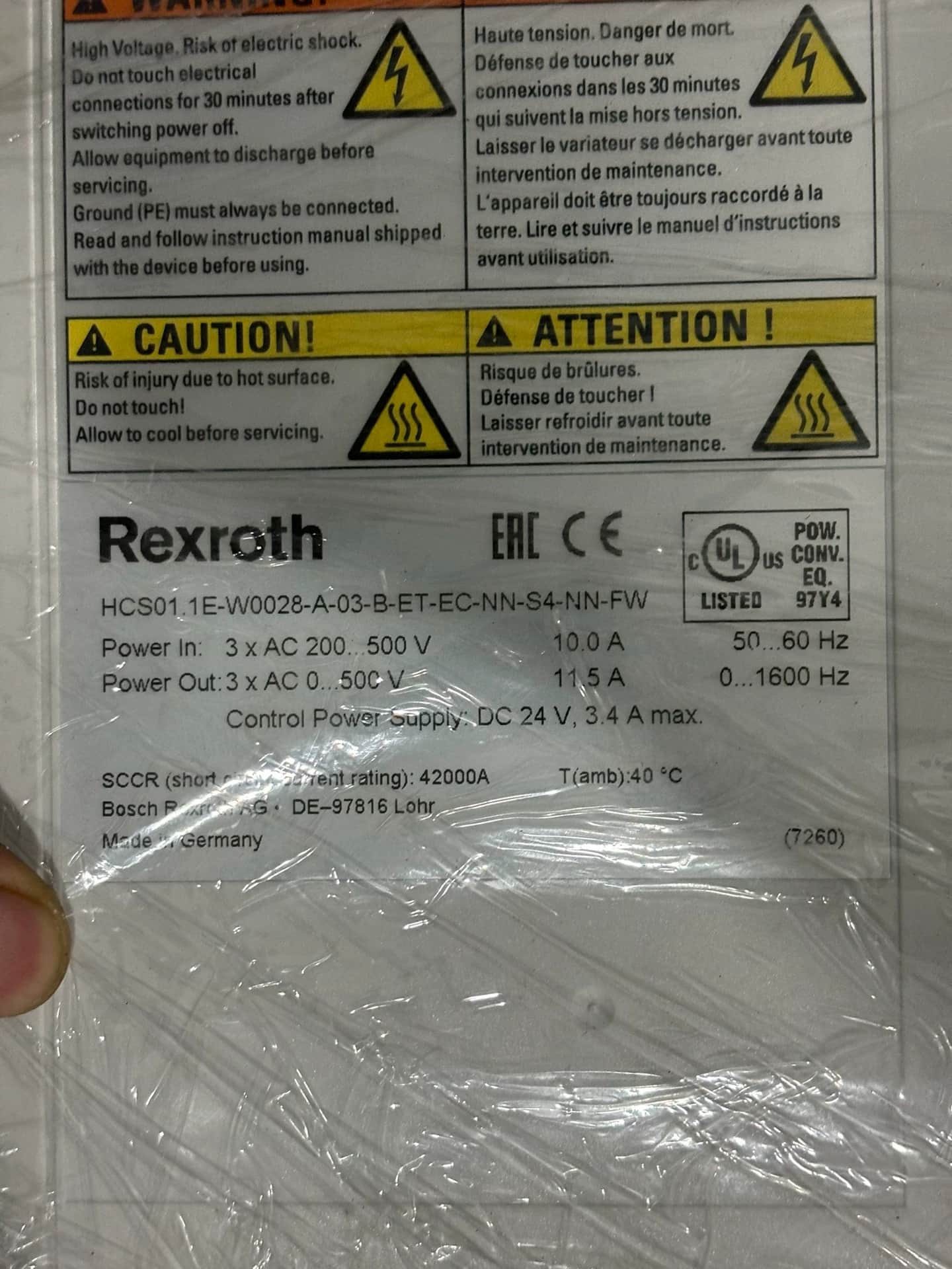 Úplne nový originálny servopohon Bosch Rexroth HCS01.1E-W0028-A-03-B-ET-EC-NN-S4-NN-FW Rýchla dodávka